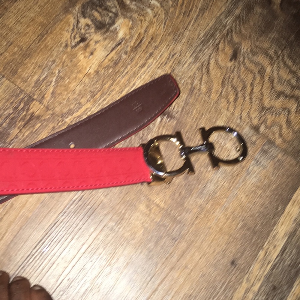 Red Ferragamo belt